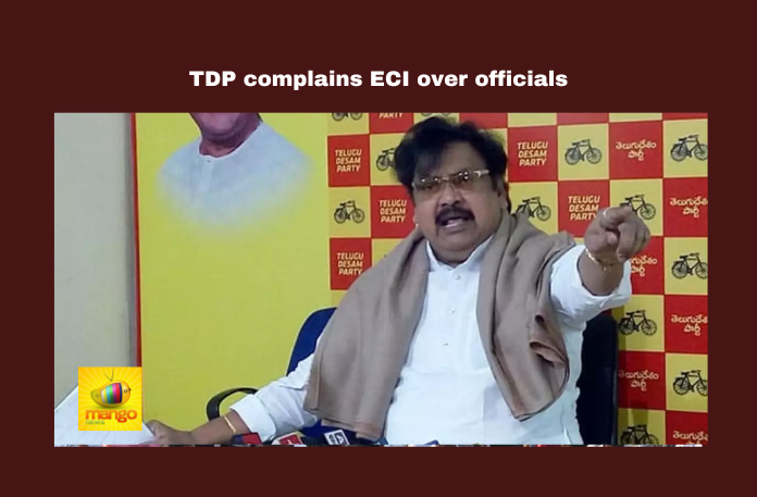 TDP Complains ECI Over Officials, TDP Complains ECI, ECI Over Officials, Complains On ECI, ECI Officials, TDP, ECI, Complaint, Varla Ramiah, Latest News On ECI, General Elections, Lok Sabha Elections, AP Live Updates, Andhra Pradesh, Political News, Mango News